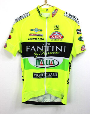 Giordana XL Cycling Jersey Vini Fantini Farnese Selle Italia Yellow Zip Racing